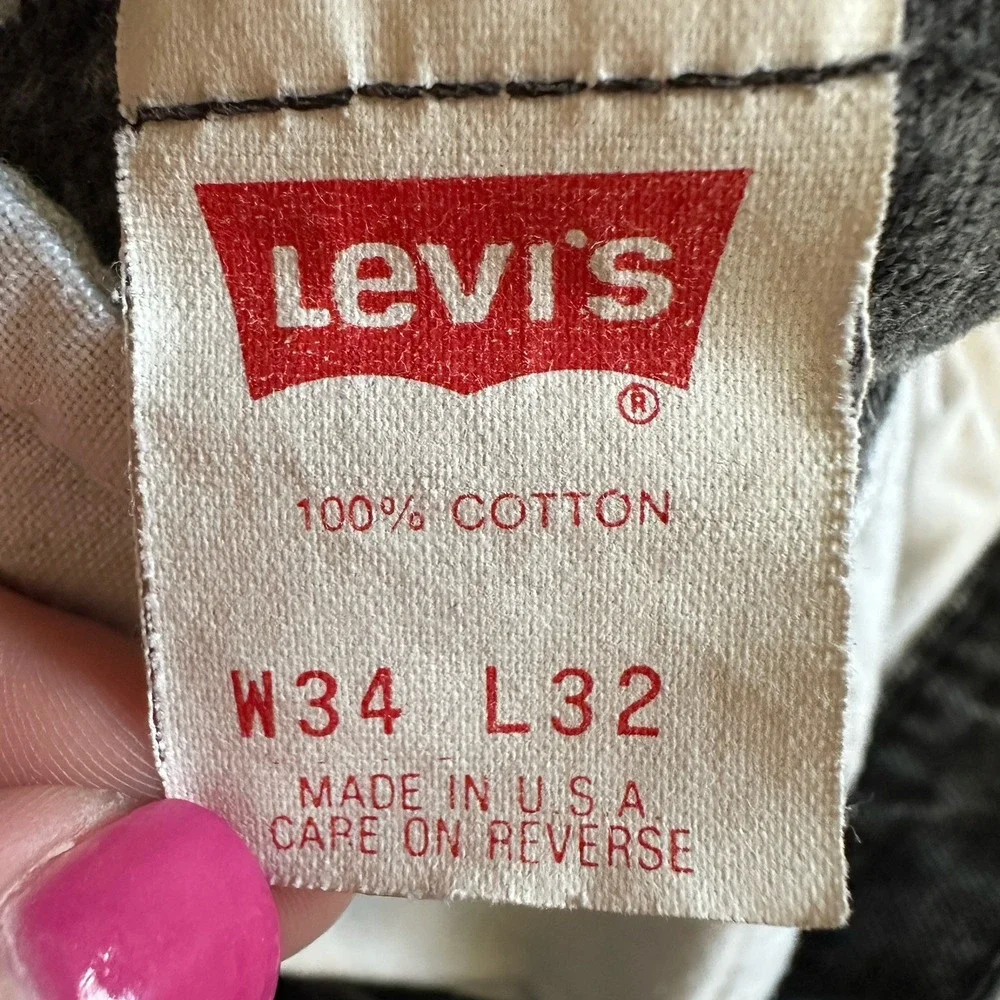 Vintage Levi's 550 Jeans‎ Men's Size 34x32 Black Wash Grunge Tapered Made In USA